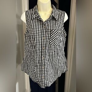 Guess Large Black & White Tank